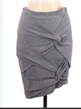 Robert Rodriguez Grey Twist-Knot Pencil Skirt